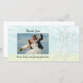 Fairy Tale Sand Castle Beach bruiloft Dank u Bedankkaart (Voorkant / Achterkant)