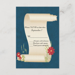 Fairy Tale Scroll Wedding RSVP Kaart