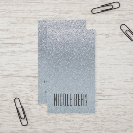 Fairy Tale Silver Glitter Glam Glamor Chic Custom Visitekaartje (Voorkant / Achterkant in situ)