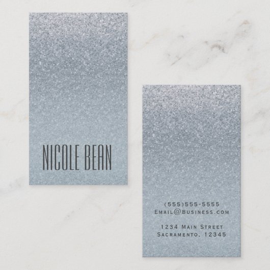 Fairy Tale Silver Glitter Glam Glamor Chic Custom Visitekaartje (Voorkant / Achterkant)