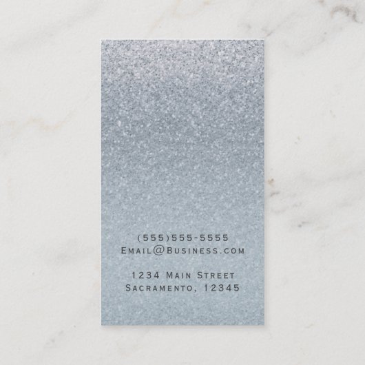 Fairy Tale Silver Glitter Glam Glamor Chic Custom Visitekaartje (Achterkant)