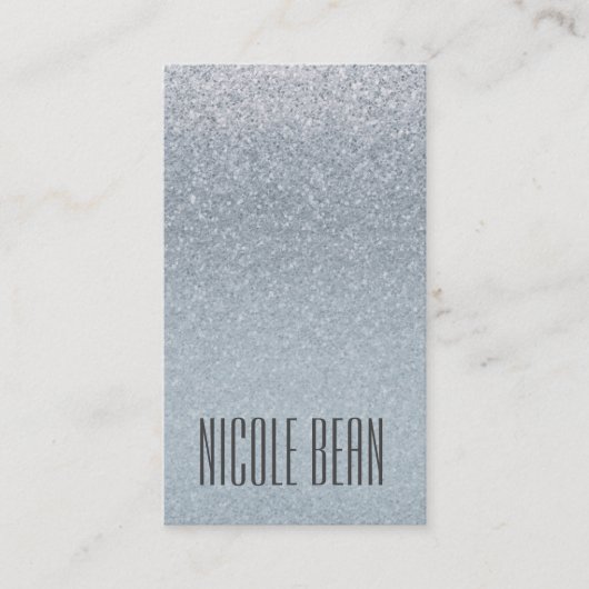 Fairy Tale Silver Glitter Glam Glamor Chic Custom Visitekaartje (Voorkant)