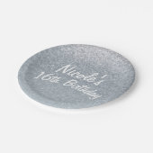 Fairy Tale Silver Glitter Sparkle Party Favor Glam Papieren Bordje (Gekanteld)