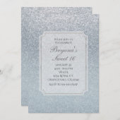 Fairy Tale Silver Glitter Sparkle Party Uitnodigin Kaart (Voorkant / Achterkant)