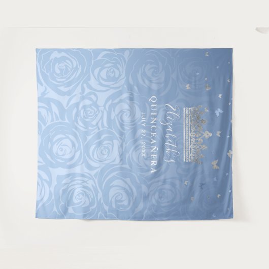 Fairy Tale Silver Light Blue Rozen Photo Backdrop Wandkleed (Voorkant (horizontaal))