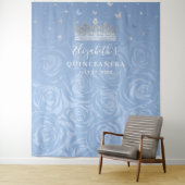 Fairy Tale Silver Light Blue Rozen Photo Backdrop Wandkleed (In situ)