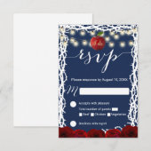 Fairy Tale Snow White Princess Navy Blue RSVP (Voorkant / Achterkant)