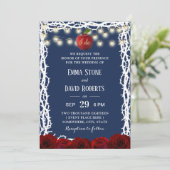 Fairy Tale Snow White Princess Navy Blue Wedding Kaart (Staand voorkant)