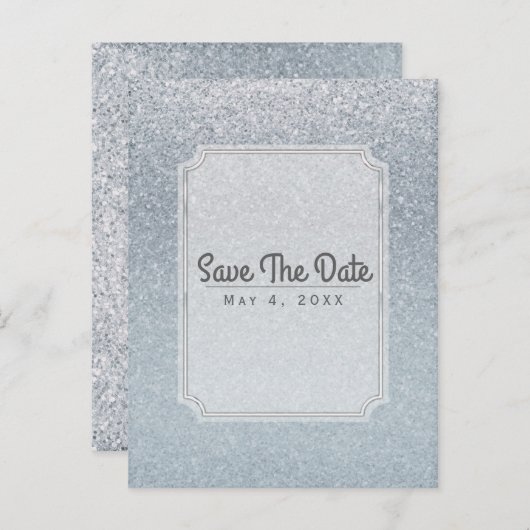Fairy Tale Sparkle Glitter Party Save the Date Aankondigingskaart (Voorkant / Achterkant)
