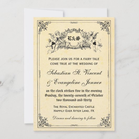 Fairy Tale Storybook Huwelijksuitnodigingen Kaart (Achterkant)