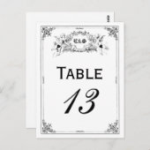 Fairy Tale Storybook Trouwtafel Nummers Briefkaart (Voorkant / Achterkant)