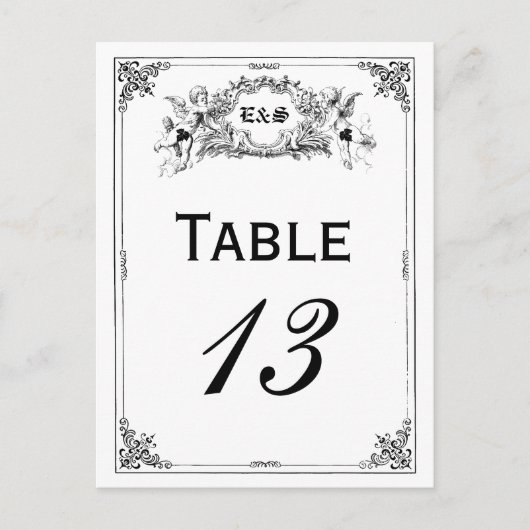 Fairy Tale Storybook Trouwtafel Nummers Briefkaart (Voorkant)