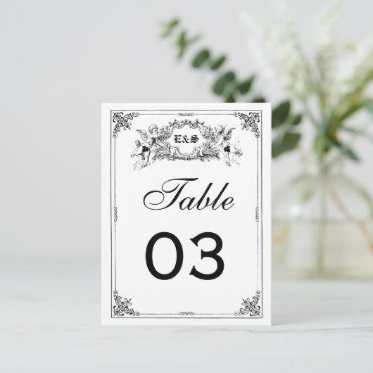Fairy Tale Storybook Trouwtafel Nummers Briefkaart (Staand voorkant)