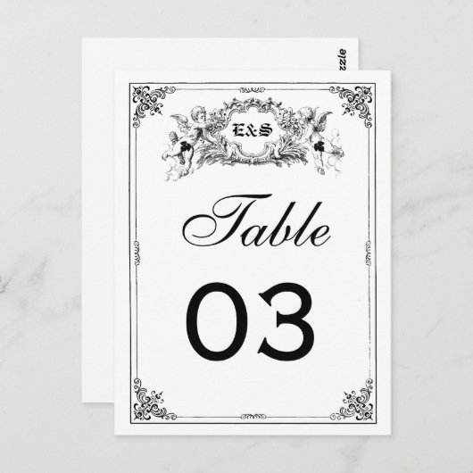 Fairy Tale Storybook Trouwtafel Nummers Briefkaart (Voorkant / Achterkant)