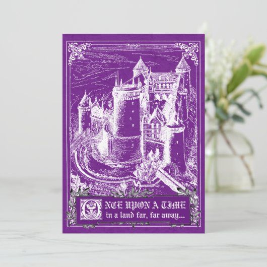 Fairy Tale Storybook Wedding Invitations Kaart (Staand voorkant)