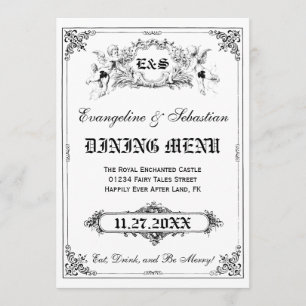 Fairy Tale Storybook Wedding Menu Kaarten