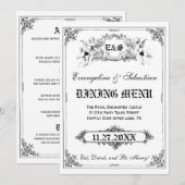 Fairy Tale Storybook Wedding Menu Kaarten (Voorkant / Achterkant)