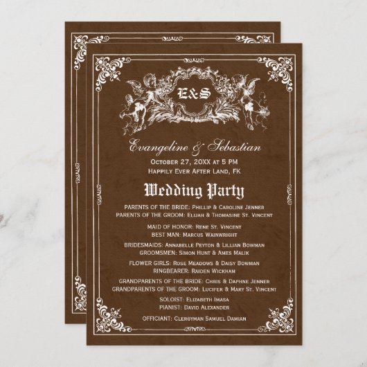 Fairy Tale Storybook Wedding Programma's (Voorkant / Achterkant)