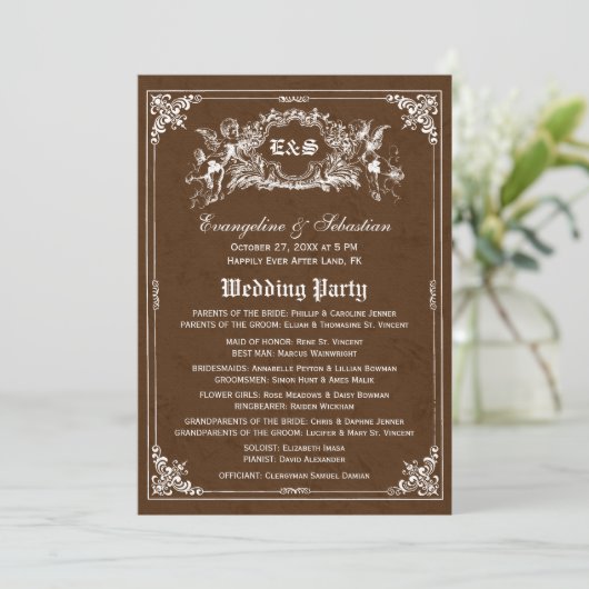Fairy Tale Storybook Wedding Programma's (Staand voorkant)