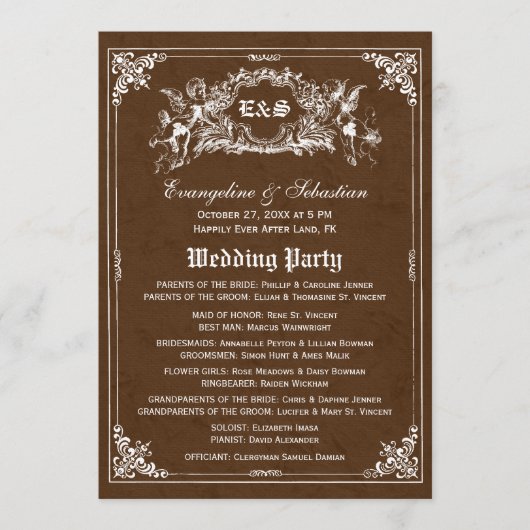 Fairy Tale Storybook Wedding Programma's (Voorkant)