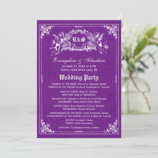 Fairy Tale Storybook Wedding Programma's (Staand voorkant)
