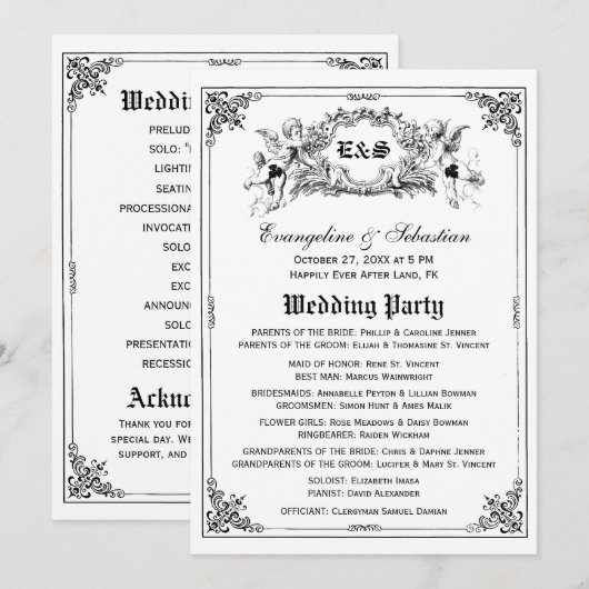 Fairy Tale Storybook Wedding Programma's (Voorkant / Achterkant)
