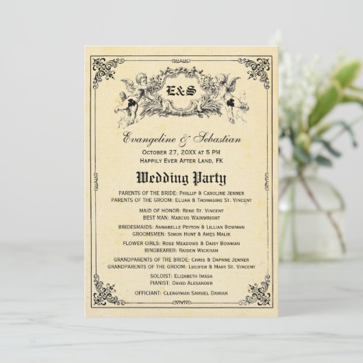 Fairy Tale Storybook Wedding Programma's (Staand voorkant)