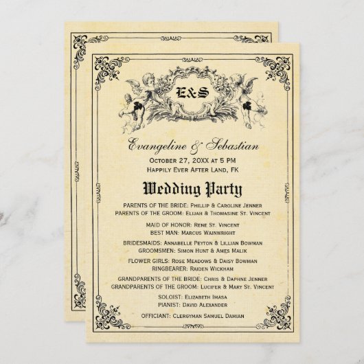 Fairy Tale Storybook Wedding Programma's (Voorkant / Achterkant)