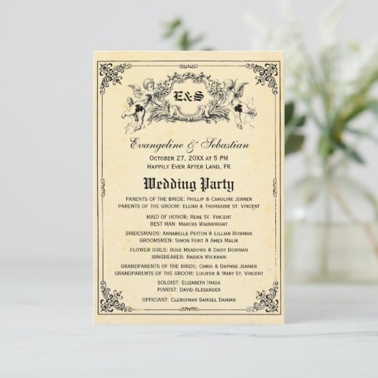 Fairy Tale Storybook Wedding Programma's Kaart (Staand voorkant)