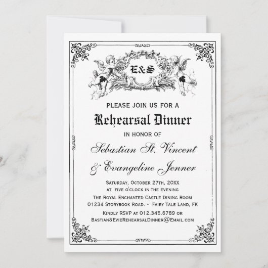 Fairy Tale Storybook Wedding Rehearsal Dinner Kaart (Voorkant)
