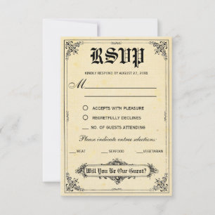 Fairy Tale Storybook Wedding RSVP-kaarten RSVP Kaartje