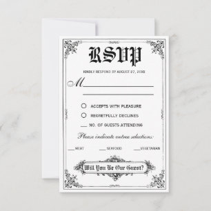 Fairy Tale Storybook Wedding RSVP-kaarten RSVP Kaartje