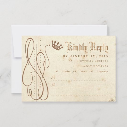 Fairy Tale Swirl Wedding Invitation RSVP (Voorkant)