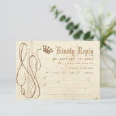 Fairy Tale Swirl Wedding Invitation RSVP Kaartje (Staand voorkant)