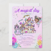 Fairy Tale Theme Castle and Rainbow Unicorn Kaart (Voorkant)