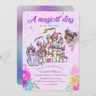 Fairy Tale Theme Castle and Rainbow Unicorn  Kaart