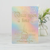 Fairy Tale Theme Gold Castle Over Rainbow Kaart (Staand voorkant)