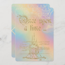 Fairy Tale Theme Gold Castle Over Rainbow Kaart