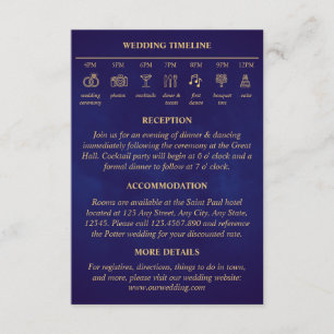 Fairy Tale-tijdlijn Weddenschap - Paarse Gold-deta Informatiekaartje