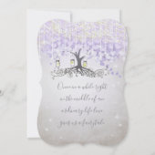 Fairy Tale Ultra Violet Heart Leaf Tree Weddenscha Kaart (Achterkant)