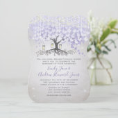 Fairy Tale Ultra Violet Heart Leaf Tree Weddenscha Kaart (Staand voorkant)