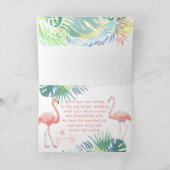 Fairy Tale voor twee flamingo tropische ventilator Bedankkaart (Binnen)
