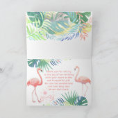 Fairy Tale voor twee flamingo tropische ventilator Bedankkaart (Binnen)
