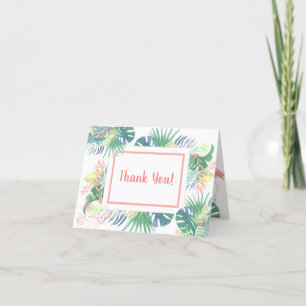 Fairy Tale voor twee flamingo tropische ventilator Bedankkaart