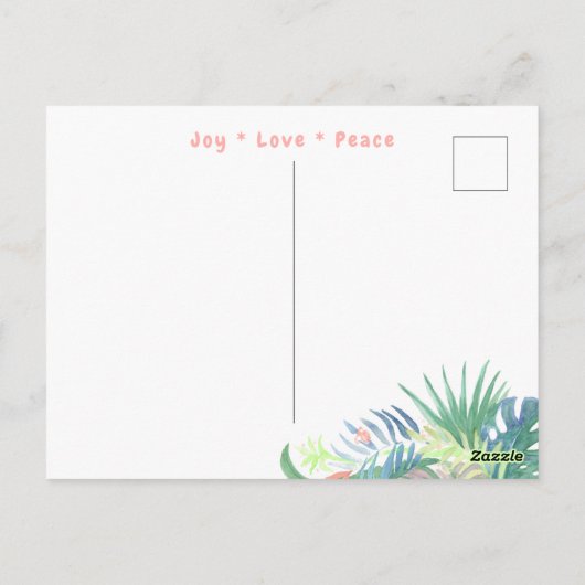 Fairy Tale voor twee flamingo tropische ventilator Briefkaart (Achterkant)