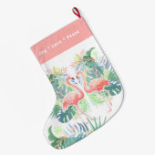 Fairy Tale voor twee flamingo tropische ventilator Grote Kerstsok (Achterkant (Hangend))