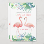 Fairy Tale voor twee flamingo tropische ventilator Kaart (Voorkant / Achterkant)