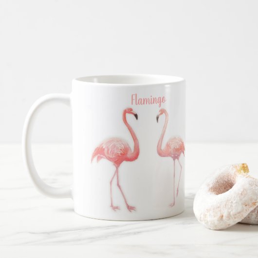 Fairy Tale voor twee flamingo tropische ventilator Koffiemok (Met donut)