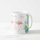 Fairy Tale voor twee flamingo tropische ventilator Koffiemok (Voorkant rechts)