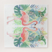 Fairy Tale voor twee flamingo tropische ventilator Legpuzzel (Horizontaal)